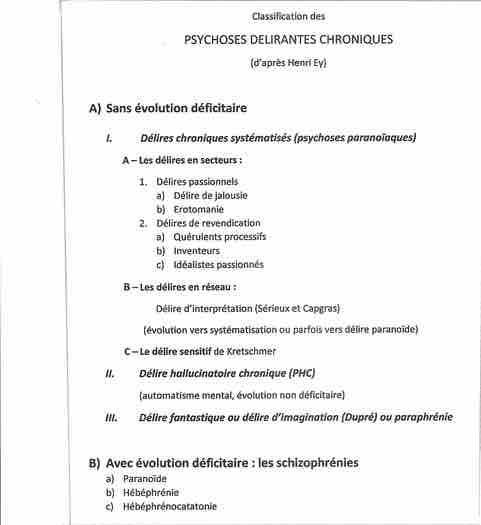 ClassificationPsychoses